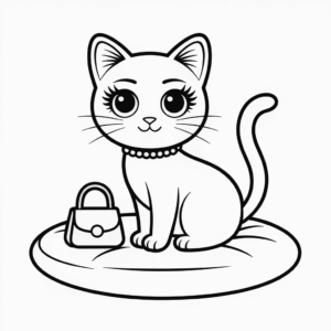 Barbie Kedi Boyama Sayfası