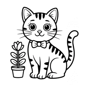 Kedi Hayvanı Boyama Sayfası