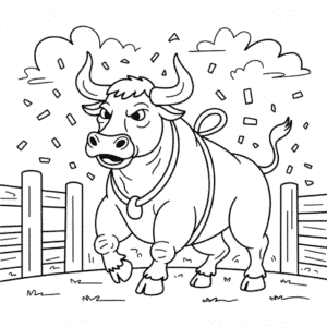 Rodeo Boğası Boyama Sayfası