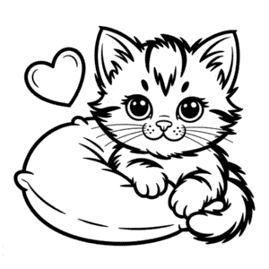 Sevimli Kedi Boyama Sayfası