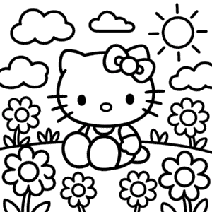 Yazdırılabilir Hello Kitty Boyama Sayfası