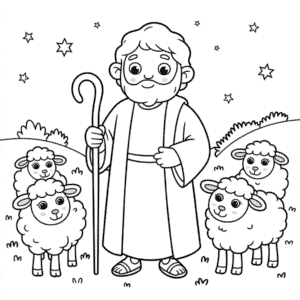 Abraham ve Koyunlar Boyama Sayfası