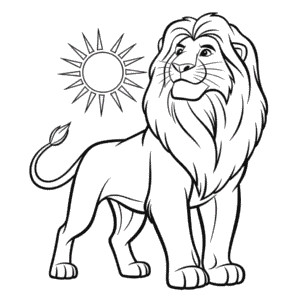 Aslan Kral Yetişkin Boyama Sayfası