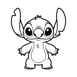 Basit Stitch Boyama Sayfası