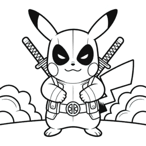 Deadpool Pikachu Boyama Sayfası