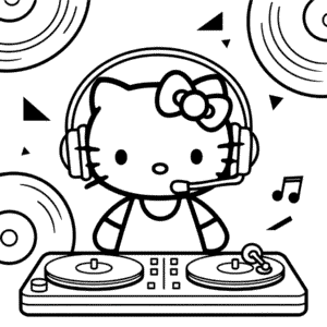 Hello Kitty DJ Boyama Sayfası