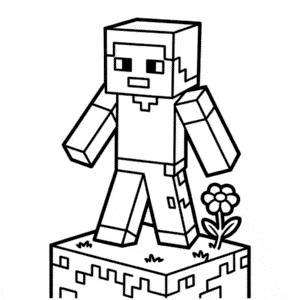 Karakter Minecraft Boyama Sayfası