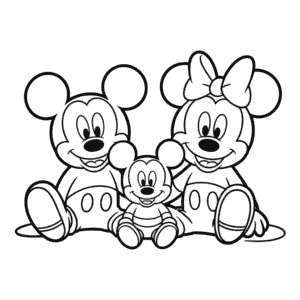 Mickey Mouse Ailesi Boyama Sayfası
