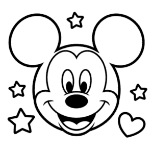 Mickey Mouse Yüzü Boyama Sayfası
