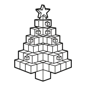 Minecraft Noel Ağacı Boyama Sayfası