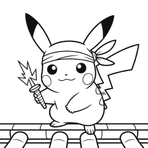 Ninja Pikachu Boyama Sayfası