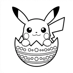 Paskalya Pikachu Boyama Sayfası