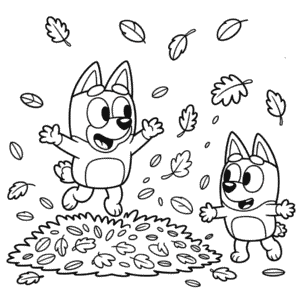 Sonbahar Bluey Boyama Sayfası