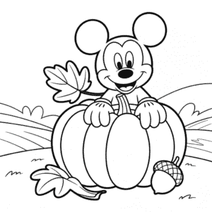 Sonbahar Mickey Boyama Sayfası
