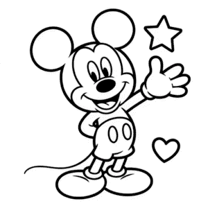 Kolay Mickey Mouse Boyama Sayfası