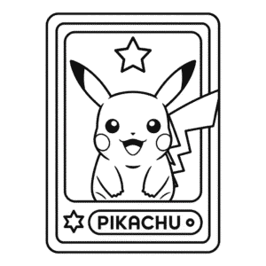 Pikachu Kartı Boyama Sayfası