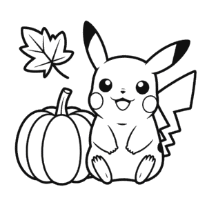 Pikachu'nun Şükran Günü Boyama Sayfası