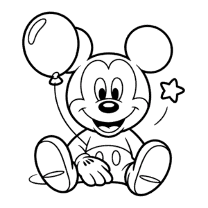 Sevimli Mickey Mouse Boyama Sayfası
