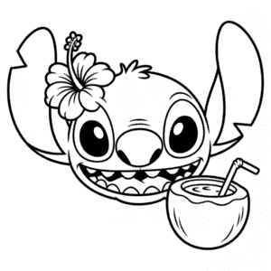 Stitch Yüzü Boyama Sayfası